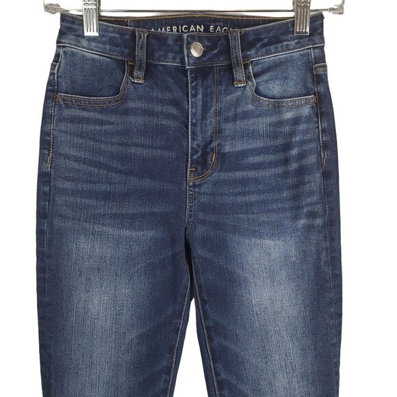 AMERICAN Eagle 0 Long Super Hi-Rise Jeggings skinny Jeans 360 Next Level Stretch - Picture 9 of 11